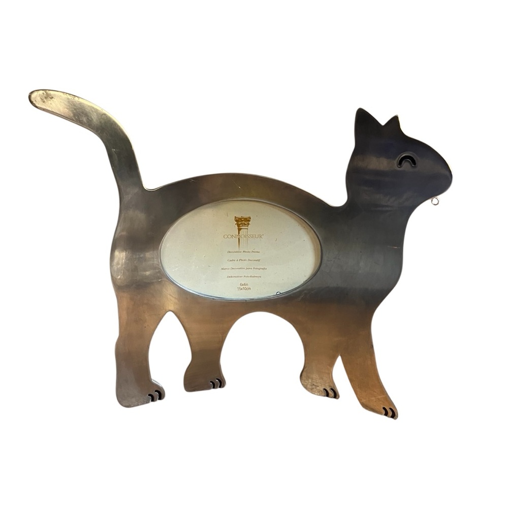 Connoisseur Kitty Cat Shaped Frame Silver Tone